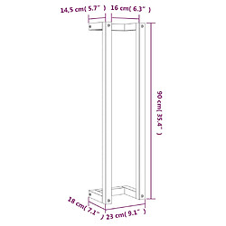 vidaXL Porte-serviette marron cire 23x18x90 cm bois de pin massif pas cher