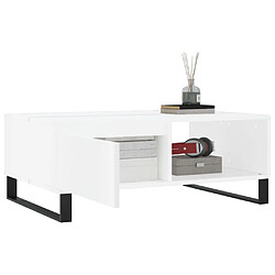 Avis vidaXL Table basse blanc 90x60x35 cm bois d'ingénierie