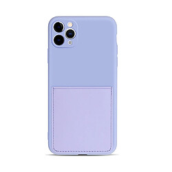 Coque en silicone souple avec porte-carte violet clair pour votre Apple iPhone 11 Pro Max 6.5 pouces