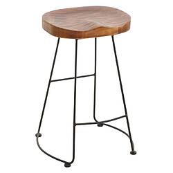 Avis Mendler Tabouret de bar HWC-N25, chaise de bar tabouret de comptoir tabouret de cuisine, repose-pieds Industrial métal massif-bois structure 3D ~ brun