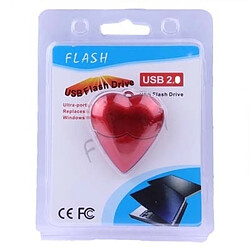 Wewoo Clé USB rouge Disque flash USB2.0 style coeur de 4 Go pas cher