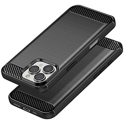 Avizar Coque pour iPhone 16 Pro Antichoc Design Carbone Brossé Noir