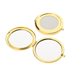 Avis Miroir de maquillage pliant portatif de 2 voyages rond poche poche or