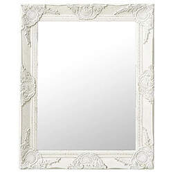 Maison Chic Miroir mural style baroque | Miroir Décoration pour Maison Salle de Bain 50x60 cm Blanc -GKD77513