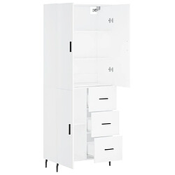 Avis vidaXL Buffet haut Blanc 69,5x34x180 cm Bois d'ingénierie