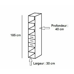 Inside 75 Colonne de rangement LUND 3 tiroirs blanc mat 30 x 40 cm profondeur