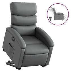 Maison Chic Fauteuil Relax pour salon, Fauteuil inclinable électrique gris similicuir -GKD94497