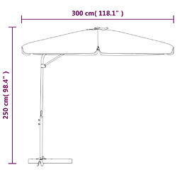 Helloshop26 Parasol mobilier de jardin d'extérieur avec mât en acier 300 x 250 cm anthracite 02_0008197 pas cher