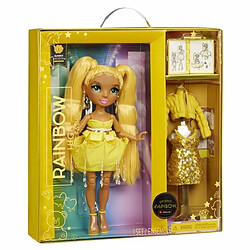 Rainbow High Tentpole PR Theme Doll- YELLOW - 1 robe de Gala et 1 tenue decontractée + accessoires et carnet de croquis