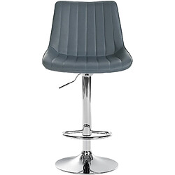 Avis Decoshop26 Lot de 2 tabourets de bar réglable en hauteur pivotant à 360° assise en PVC gris couture verticale pied métal chromé 10_0004420