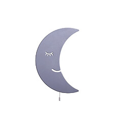 Acheter HOMEMANIA Lampe Murale Smiling Moon - Luna, Applique - pour enfants - pour chambre - Gris en MDF, 25 x 3 x 40 cm, 1 x LED Strip, Max 14,4 W, 600LM