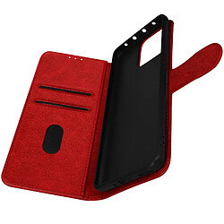 Avizar Housse pour Xiaomi 13 portefeuille rangement carte support vidéo rouge