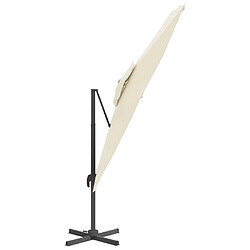 Avis vidaXL Parasol cantilever à double toit Blanc sable 300x300 cm