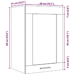 vidaXL Armoire en verre suspendue vieux bois 40x31x60 cm pas cher