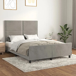 Maison Chic Cadre/structure de lit avec tête de lit pour adulte - Lit Moderne Chambre Gris clair 140x200 cm -MN36814