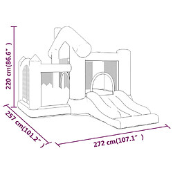 Happy Hop Château gonflable avec toboggan 272x257x220 cm PVC pas cher