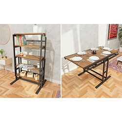 Blumie Etagère modulable (H125 x l78 x P62 cm) convertible en Table - style industriel