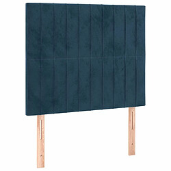 Maison Chic Lot de 2 Têtes de lit design Bleu pour chambre - Décoration de lit foncé 100x5x78/88 cm Velours -MN23323