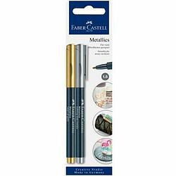 Ensemble de Marqueurs Faber-Castell Creative Studio Metallics Doré Métal (5 Unités)