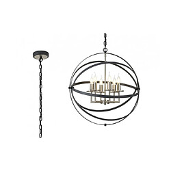 Luminaire Center Suspension 6 ampoules Nickel satiné,anthracite