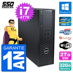 PC Dell Precision T1700 SFF Intel Core i7-4770 RAM 32Go SSD 2To Windows 10 Wifi - Occasion