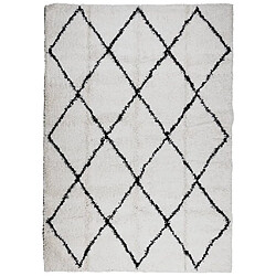 vidaXL Tapis shaggy à poils longs moderne crème et noir 160x230 cm