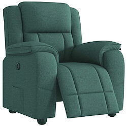 vidaXL Fauteuil inclinable électrique Vert foncé Tissu