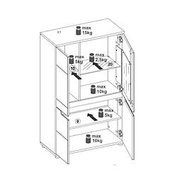 Avis Dansmamaison Vaisselier 4 portes à LED Chêne miel/Verre - COSPRI