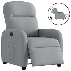 vidaXL Fauteuil inclinable électrique Gris clair Tissu