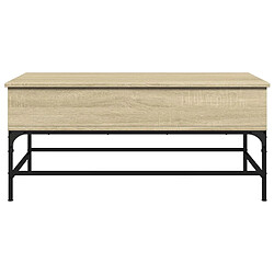 ComfortXL Table Basse Chêne Sonoma 100x50x45cm Bois D'ingénierie Et Métal pas cher