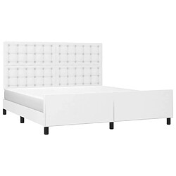 Avis Maison Chic Lit adulte - Cadre Structure de lit avec tête de lit Contemporain Blanc 180x200 cm Similicuir -MN46191