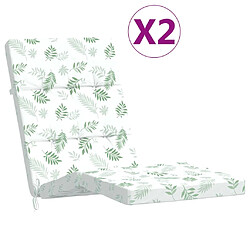 vidaXL Coussins de chaise longue lot de 2 motif de feuilles