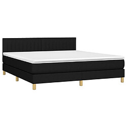 Avis Maison Chic Lit Adulte - Lit simple Lit à sommier tapissier avec matelas moelleux - Meuble de Chambre - Noir 160x200 cm Tissu -MN21717