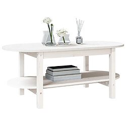 Avis vidaXL Table basse Blanc 110x55x45 cm Bois massif de pin