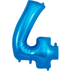 Ballon numéro 4 bleu 86 cm