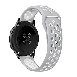 Bracelet en silicone creux bicolore gris/blanc pour votre Samsung Galaxy Watch Active