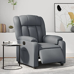 Maison Chic Fauteuil Relax pour salon, Fauteuil inclinable électrique Gris Similicuir -GKD68813