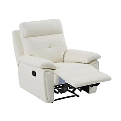 Acheter Vente-Unique Fauteuil relax en cuir blanc VINETA