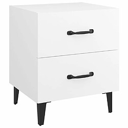 Maison Chic Lot de 2 Tables de chevet,Table de nuit,Table d'appoint pour salon Blanc 40x35x47,5 cm -MN72318 pas cher