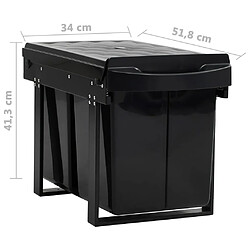 vidaXL Poubelle amovible de cuisine Fermeture en douceur 48 L pas cher