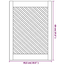 vidaXL Portes d'armoires en treillis 2 pcs 49,5x69 cm pin massif pas cher