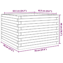 vidaXL Jardinière 70x70x46 cm bois de pin massif pas cher