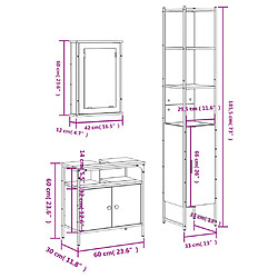 vidaXL Ensemble de meubles de salle de bain 3 pcs Chêne marron pas cher