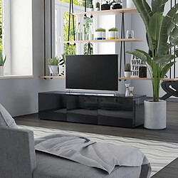 vidaXL Meuble TV Noir brillant 120x34x30 cm Bois d'ingénierie