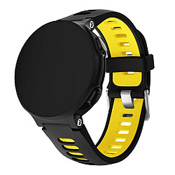 Bracelet en silicone deux tons noir jaune pour votre Garmin Forerunner 220/230/235/620/630/F735XT