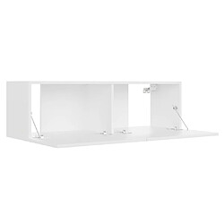 Maison Chic Meuble TV scandinave - Banc TV pour salon Blanc 100x30x30 cm Aggloméré -MN50174 pas cher