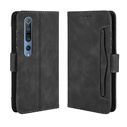 Etui en PU conception spéciale avec plusieurs porte-cartes noir pour votre Xiaomi Mi 10/Mi 10 Pro 5G