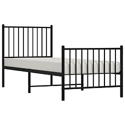 Avis vidaXL Cadre de lit métal sans matelas avec pied de lit noir 75x190 cm