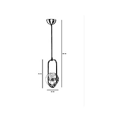 Avis Vente-Unique Suspension en métal avec globe - D. 18 x H. 80 cm - Blanc et cuivre - KOHANN