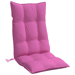 Acheter vidaXL Coussins de chaise à dossier haut lot de 4 rose tissu oxford